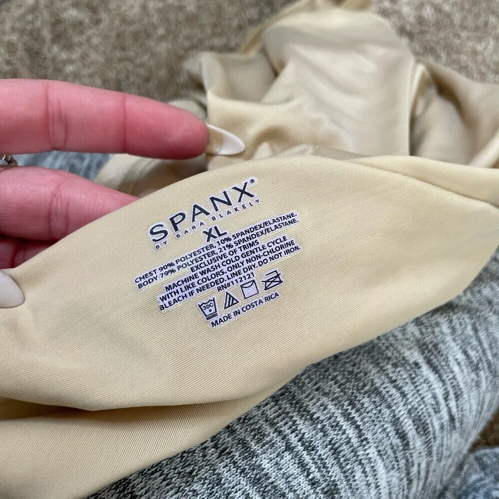 Spanx Shapewear Strapless Tummy Control beige SZ XL slimming waist trimming